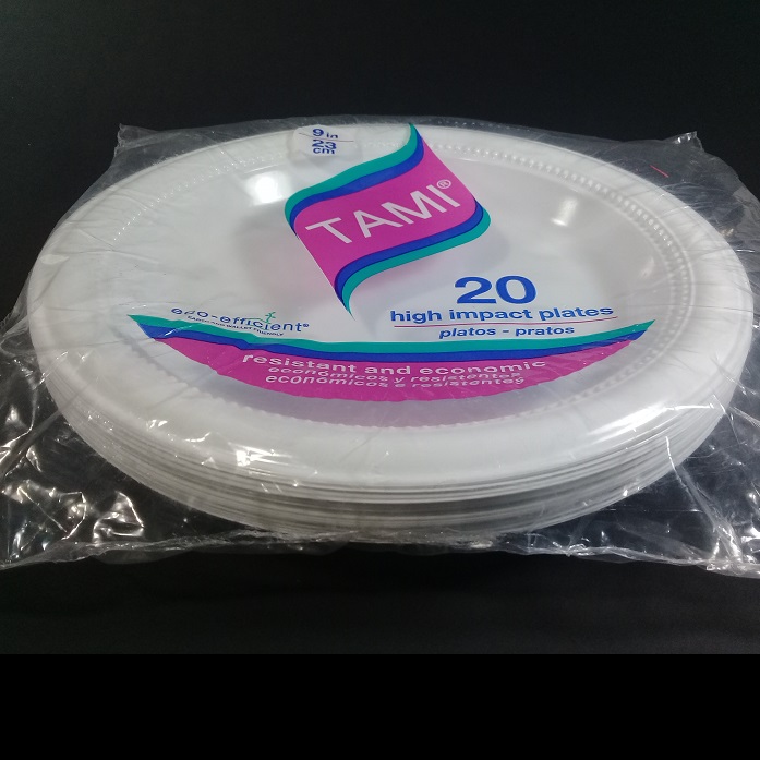 Platos de Plástico Tami Grandes 23 cm - MultiDesechables - Envío a Domicilio